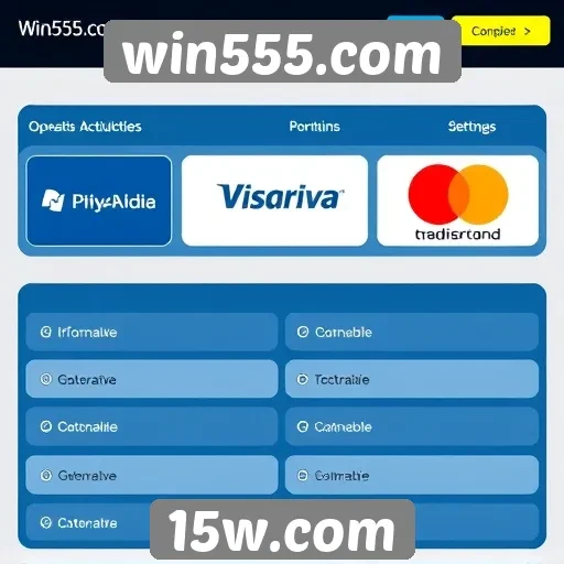 Opções de pagamento disponíveis no win555